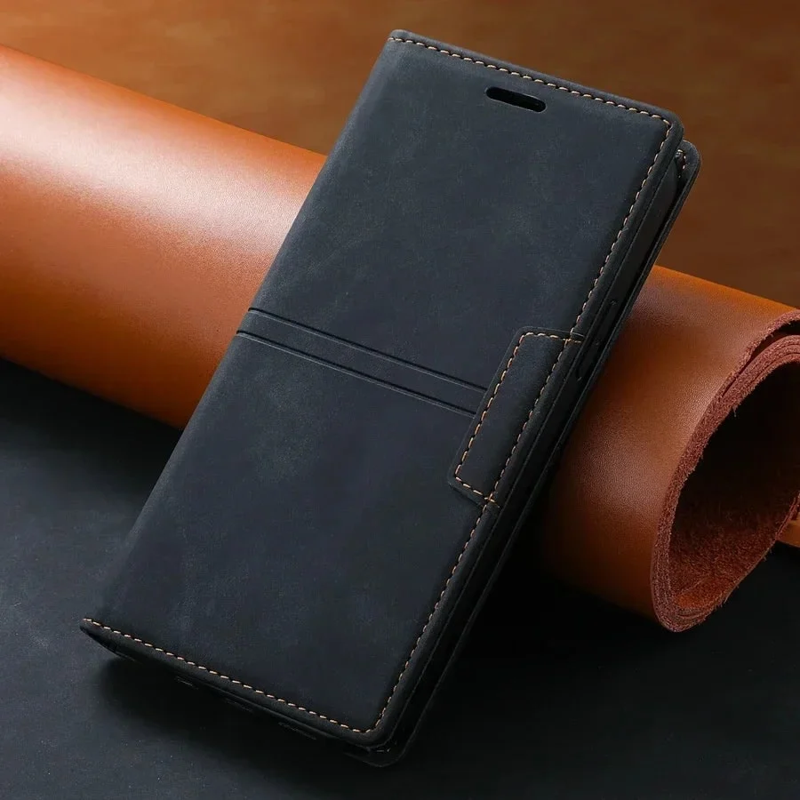 Leather Wallet Case Magnetic Closure and Protection - Image 1
