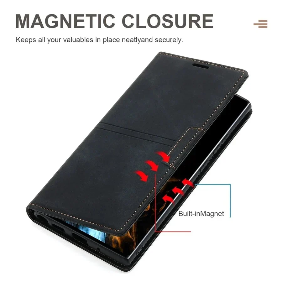 Leather Wallet Case Magnetic Closure and Protection - Image 2
