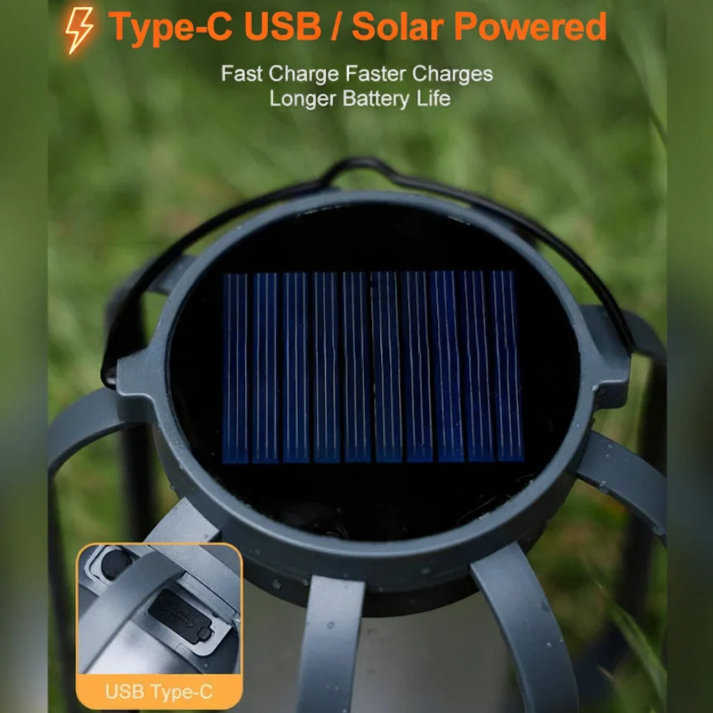 Solar Powered Outdoor Lantern LED Hanging Patio Garden - Image 4
