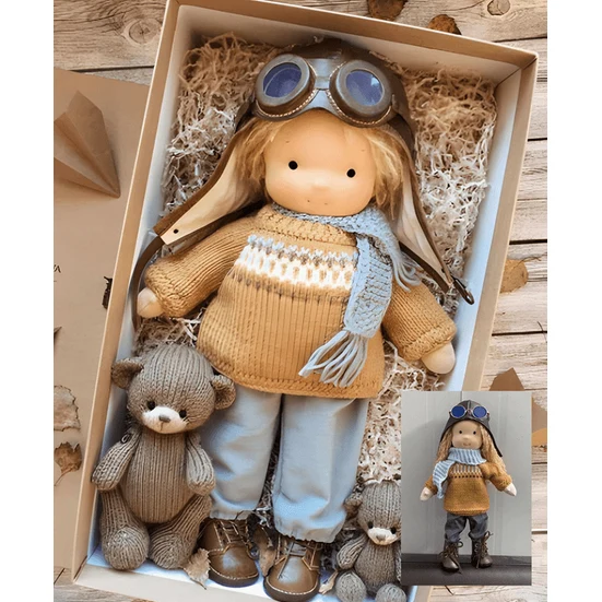 Waldorf Doll Handmade Soft Wool Toy Durable and Cute - Image 1