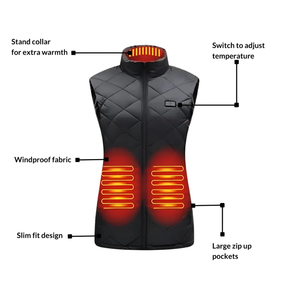Women's Heated Vest Outdoor Electric Adjustable Fit Thermal - Image 2